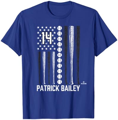 Baseball American Flag Patrick Bailey San Francisco Baseball T-Shirt - T-Shirt | Royal
