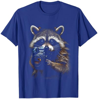 Camera Photographer Funny Animal Raccoon Photography T-Shirt - T-Shirt | Royal