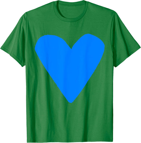 Blue Heart White T-Shirt - T-Shirt | Irish Green