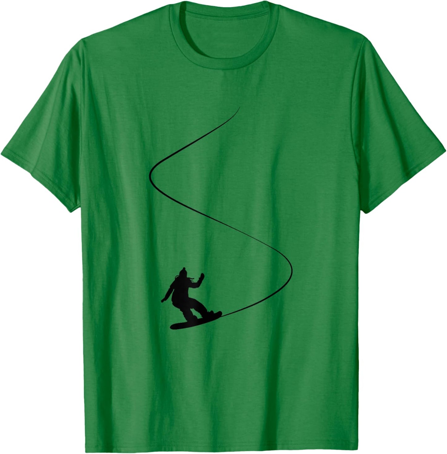 Drawn Simple Snowboard Girl T-Shirt - T-Shirt | Irish Green