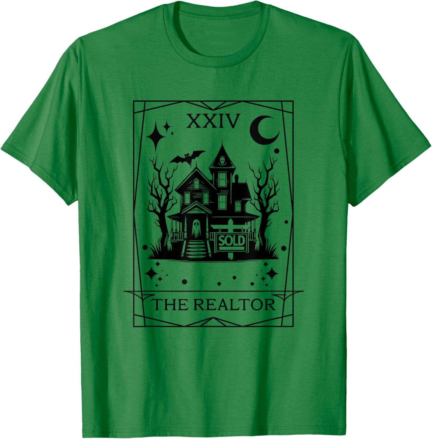 The Realtor Tarot Card Funny Halloween Real Estate Goth T-Shirt - T-Shirt | Irish Green