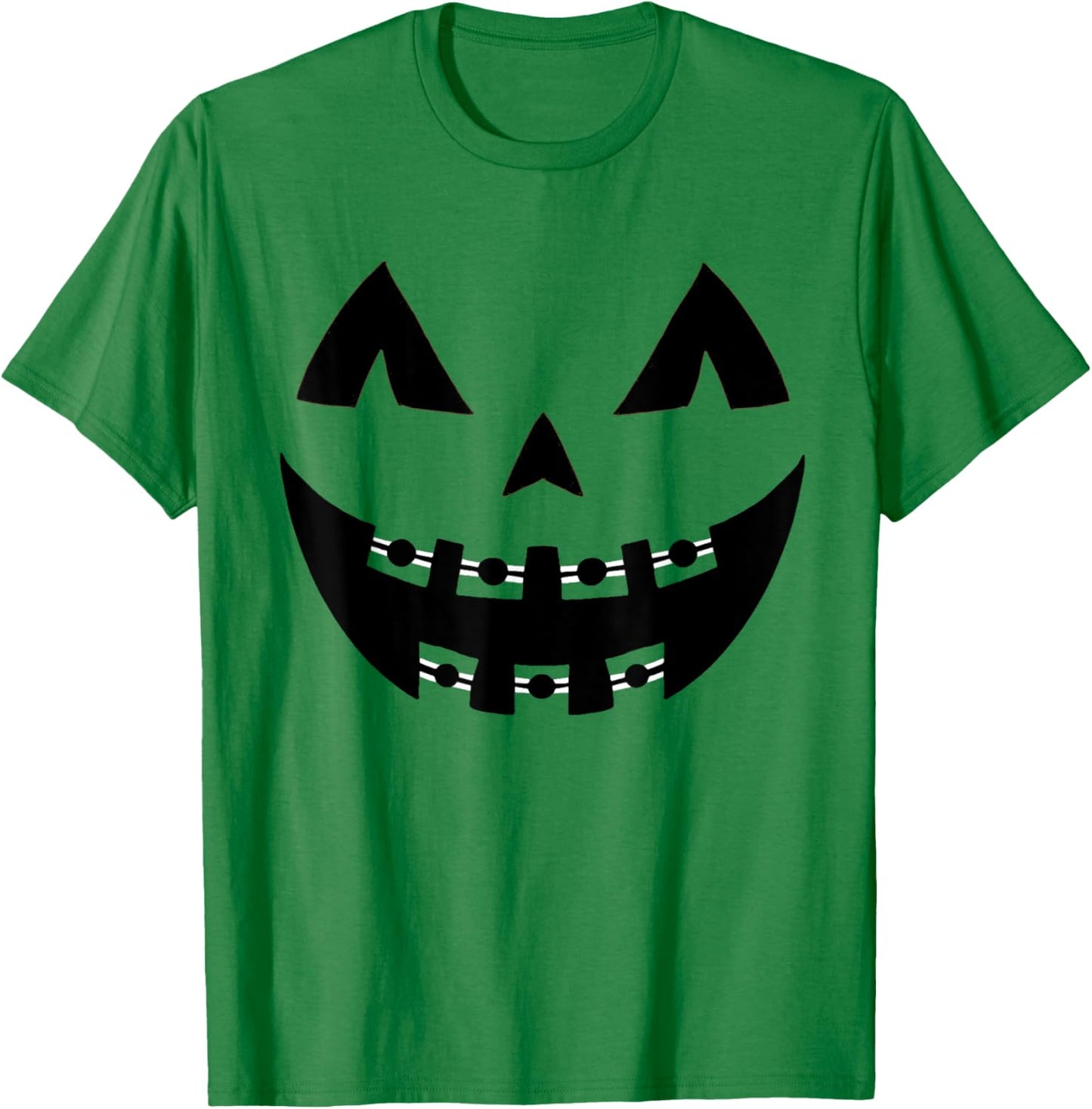 Halloween Jack O Lantern Face Pumpkin Braces Orthodontics T-Shirt - T-Shirt | Irish Green