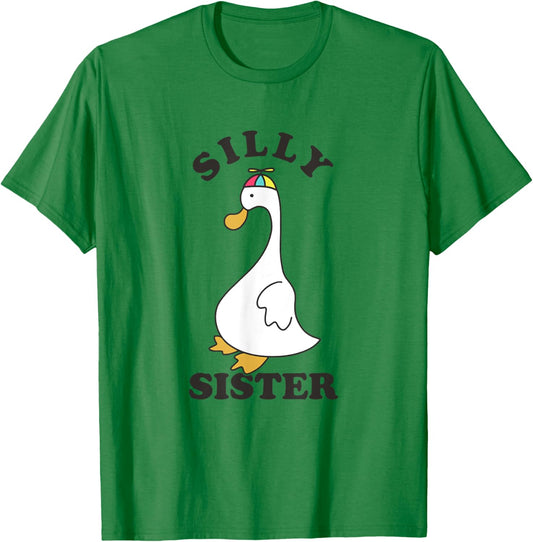 Silly Goose Sister Funny Silly Goose Sis T-Shirt - T-Shirt | Irish Green