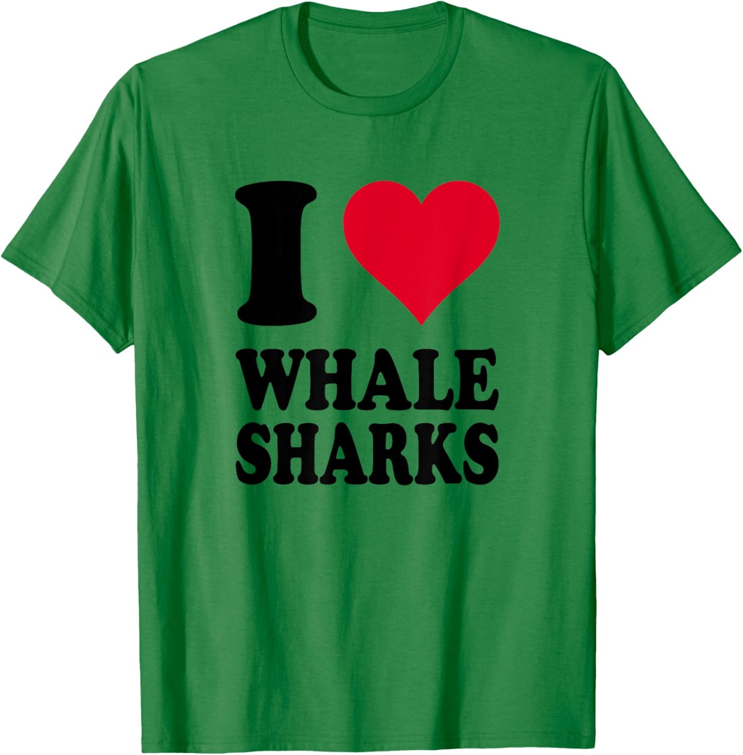Red Heart I Love Whale Sharks T-Shirt - T-Shirt | Irish Green