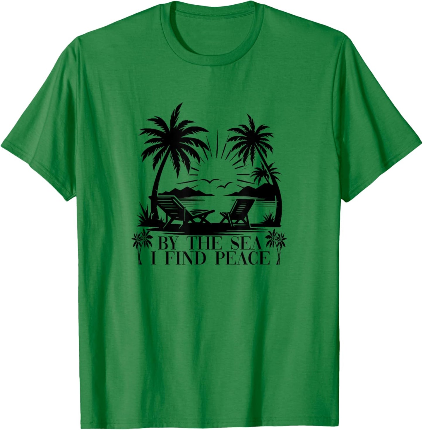 Beach Trip Sea Summer Vacation By The Sea I Find Peace T-Shirt - T-Shirt | Irish Green