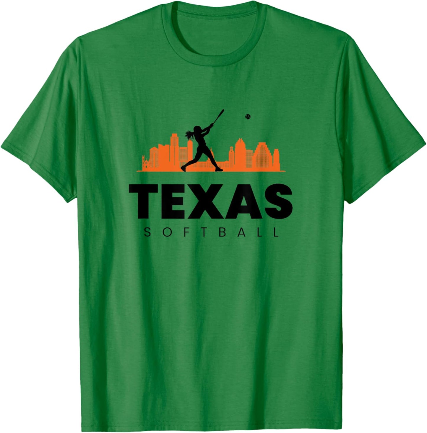 Texas Softball Vintage Minimalist City Retro Softball Lover T-Shirt - T-Shirt | Irish Green