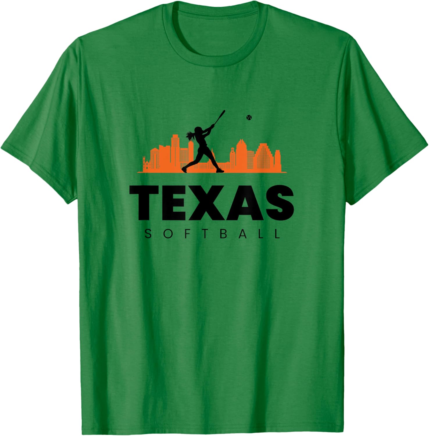 Texas Softball Vintage Minimalist City Retro Softball Lover T-Shirt - T-Shirt | Irish Green