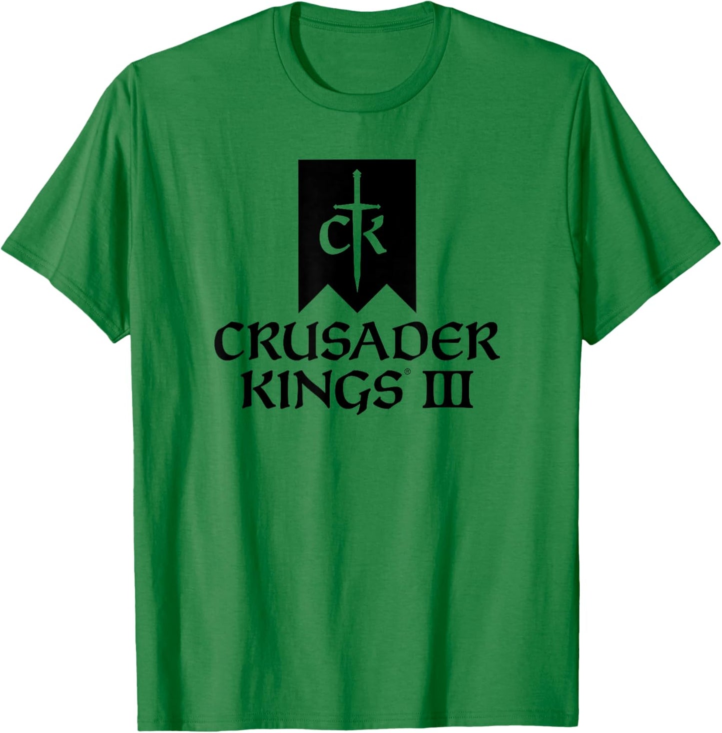 Crusader Kings III game logo black T-Shirt - T-Shirt | Irish Green