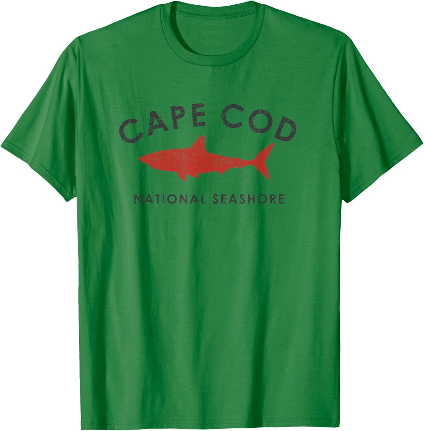 Vintage Cape Cod Shark Retro Throwback Boys Girls Souvenir T-Shirt - T-Shirt | Irish Green
