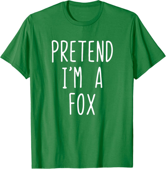 Pretend I'm A Fox Costume Halloween Funny Lazy Adult Kids T-Shirt - T-Shirt | Irish Green