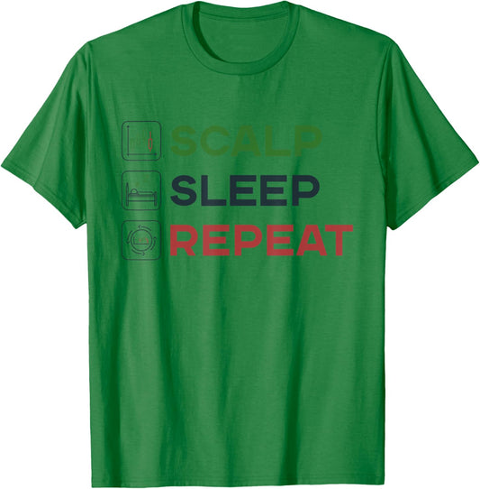 Scalp Sleep Repeat - Crypto Trading Scalper Trader T-Shirt - T-Shirt | Irish Green