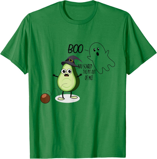 Boo You Scared The Pit Out Of Me Funny Halloween Ghost T-Shirt - T-Shirt | Irish Green