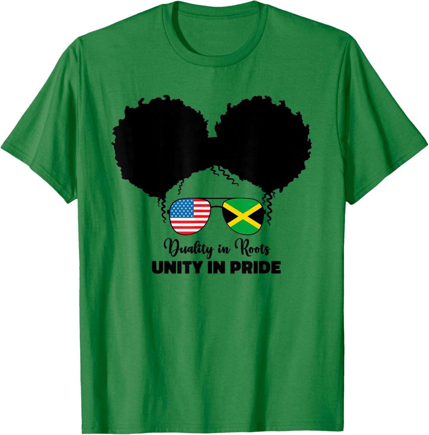 Kids Girls Half American And Jamaican America Jamaica Flag T-Shirt - T-Shirt | Irish Green