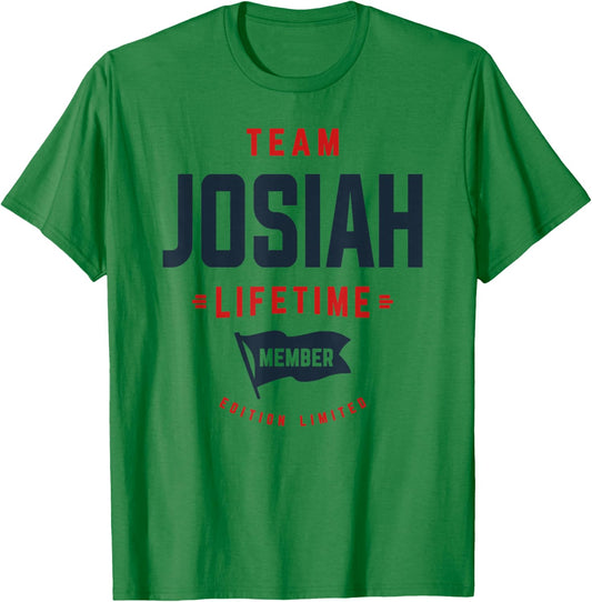 Team Josiah Lifetime Member Funny Name Josiah T-Shirt - T-Shirt | Irish Green