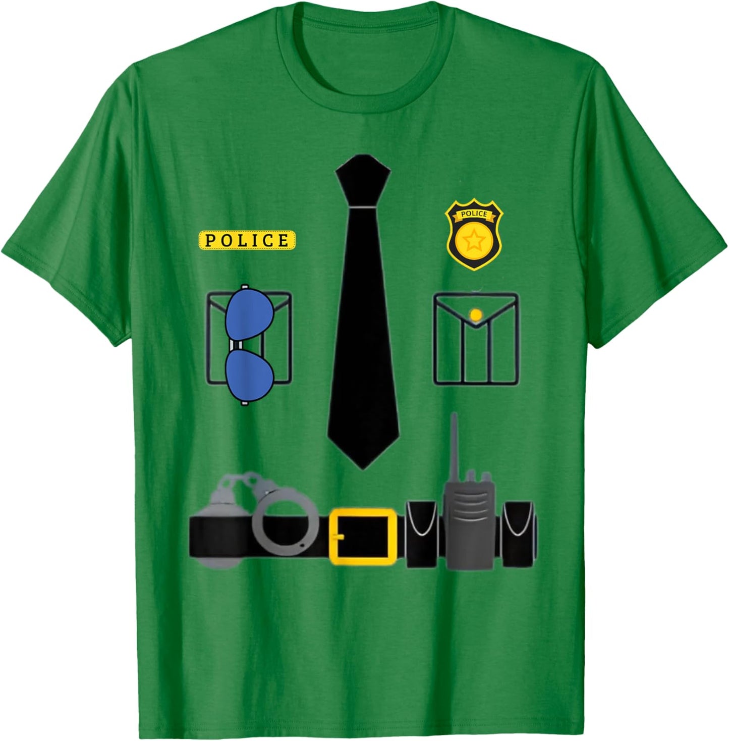 Halloween Policeman Costume Halloween Police Officer Costume T-Shirt - T-Shirt | Irish Green