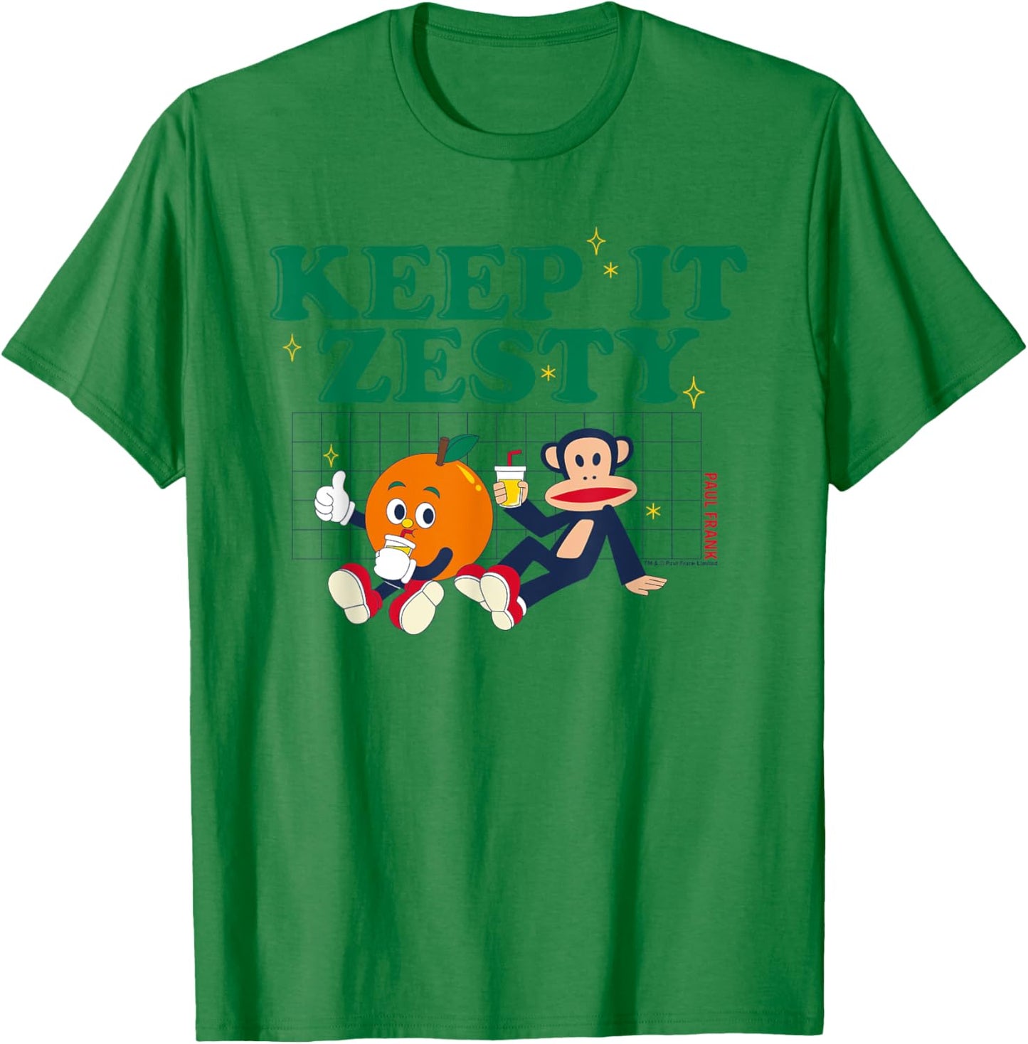 Paul Frank Keep It Zesty Orange Lemon Julius Monkey T-Shirt - T-Shirt | Irish Green