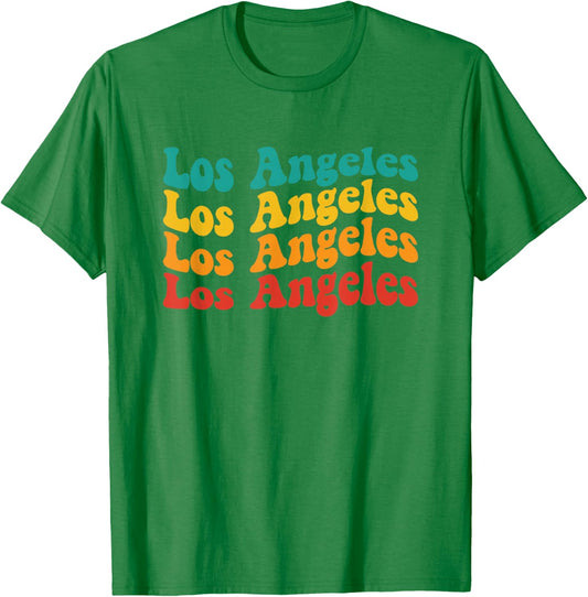 Vintage 60s Los Angeles Souvenir Men Kids LA T-Shirt - T-Shirt | Irish Green