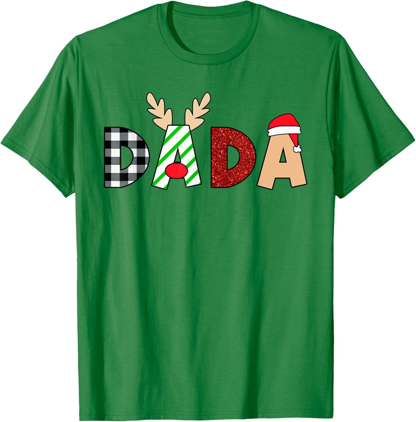 Dada Santa Christmas Family Matching Pajamas Mama Xmas T-Shirt - T-Shirt | Irish Green