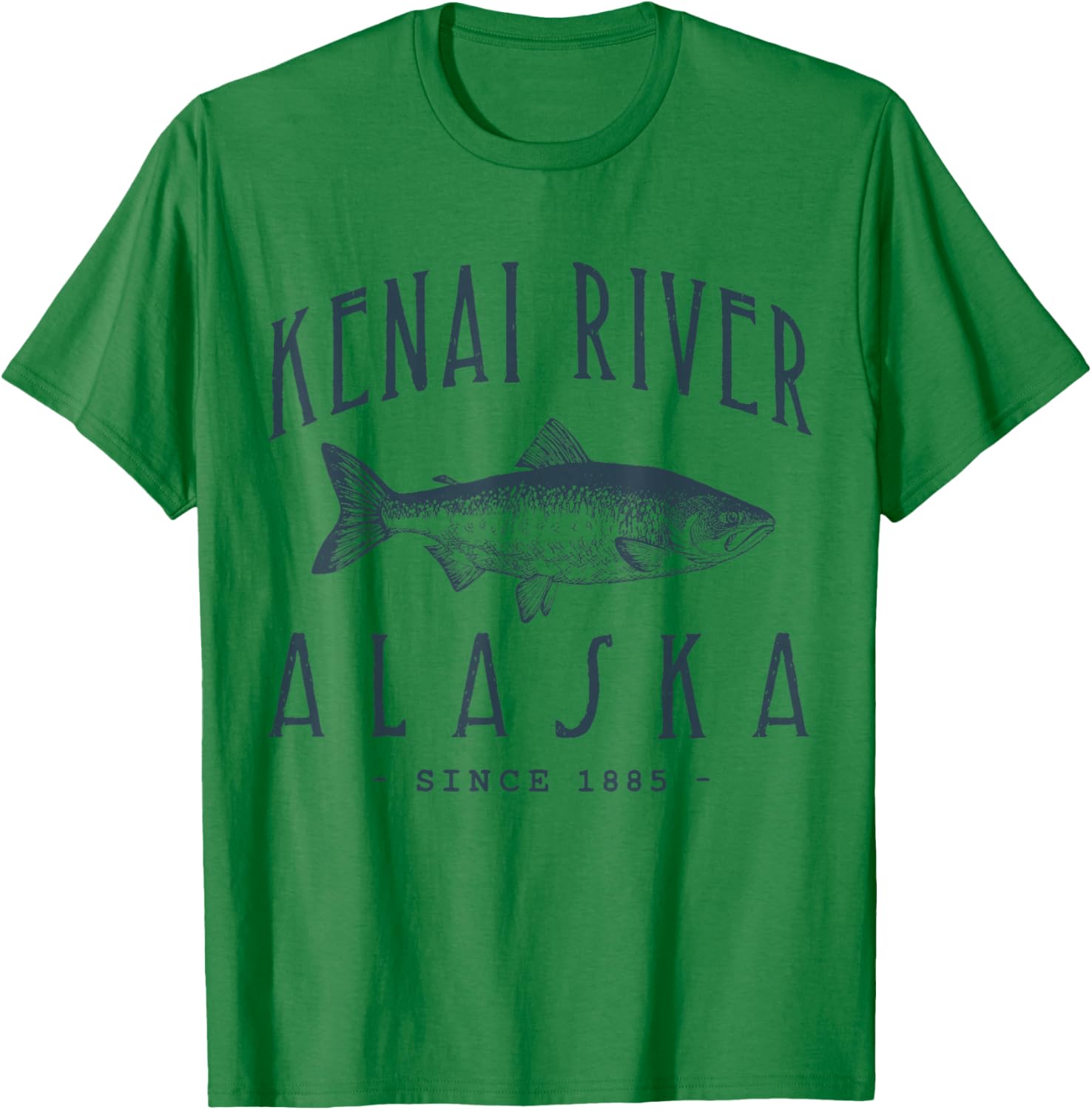 KENAI RIVER ALASKA, a Fishing Retro Design T-Shirt - T-Shirt | Irish Green