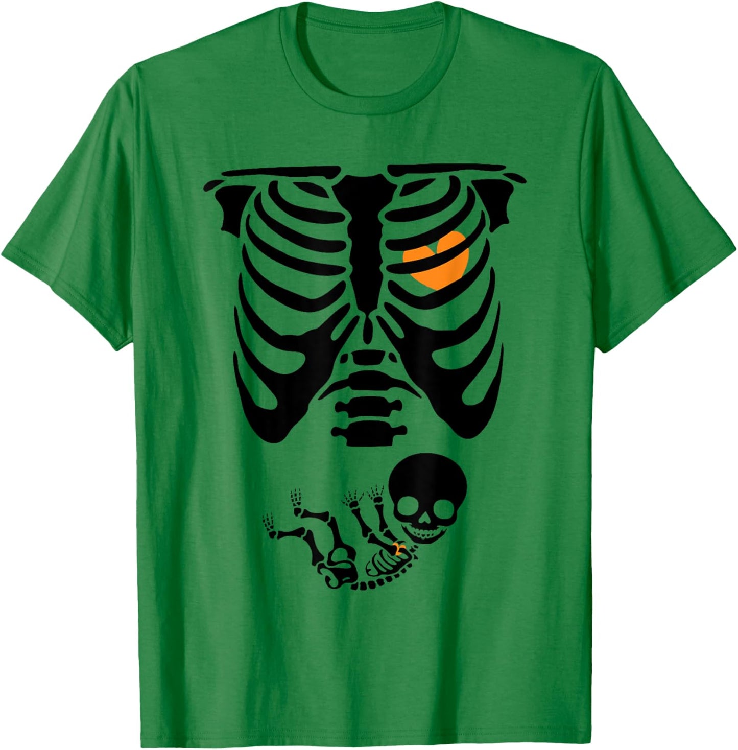 Skeleton Pregnancy Halloween Spooky Mom To Be Baby Reveal T-Shirt - T-Shirt | Irish Green