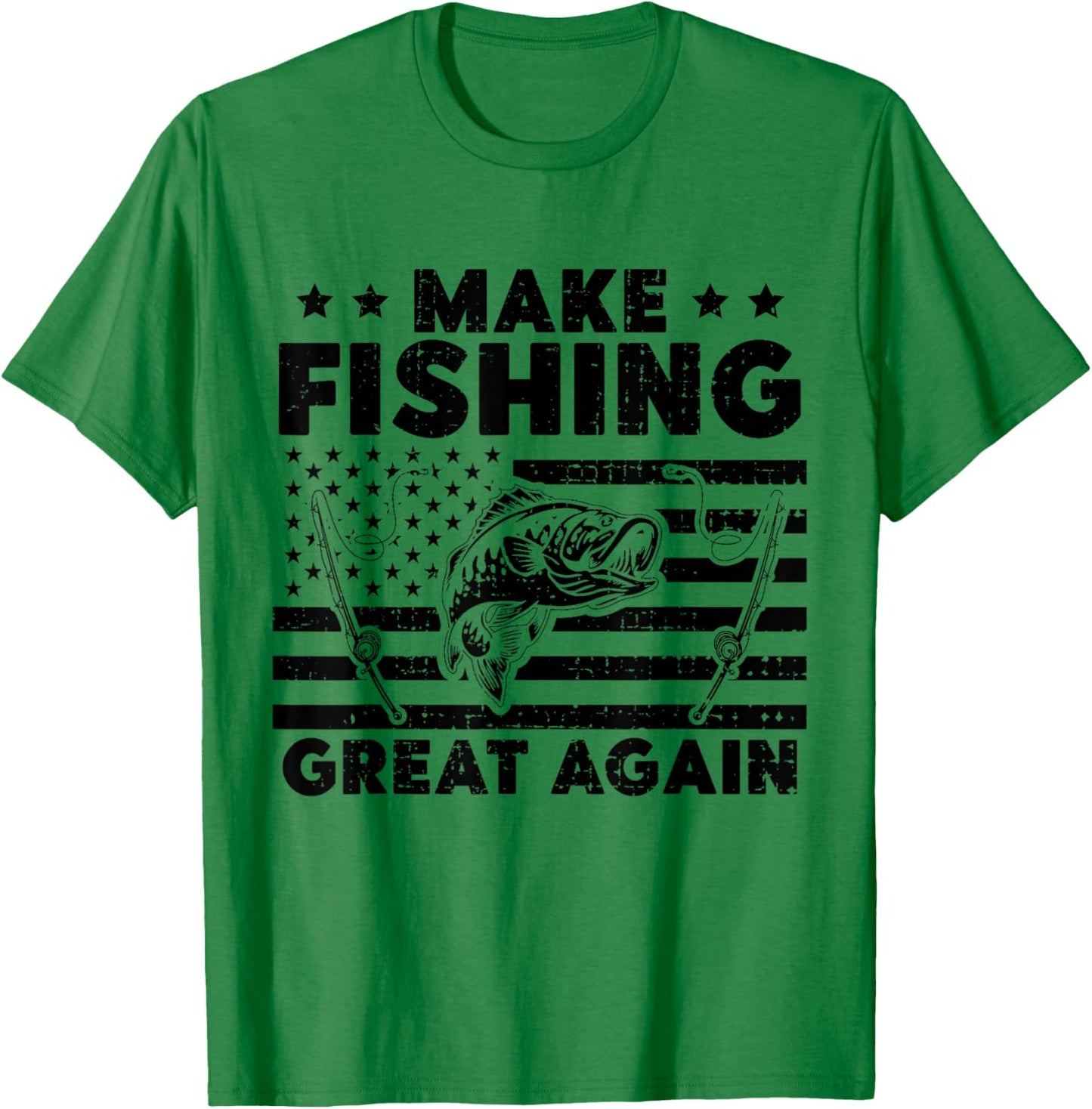 Make Fishing Great Again, Funny Fisherman Trump Gifts T-Shirt - T-Shirt | Irish Green