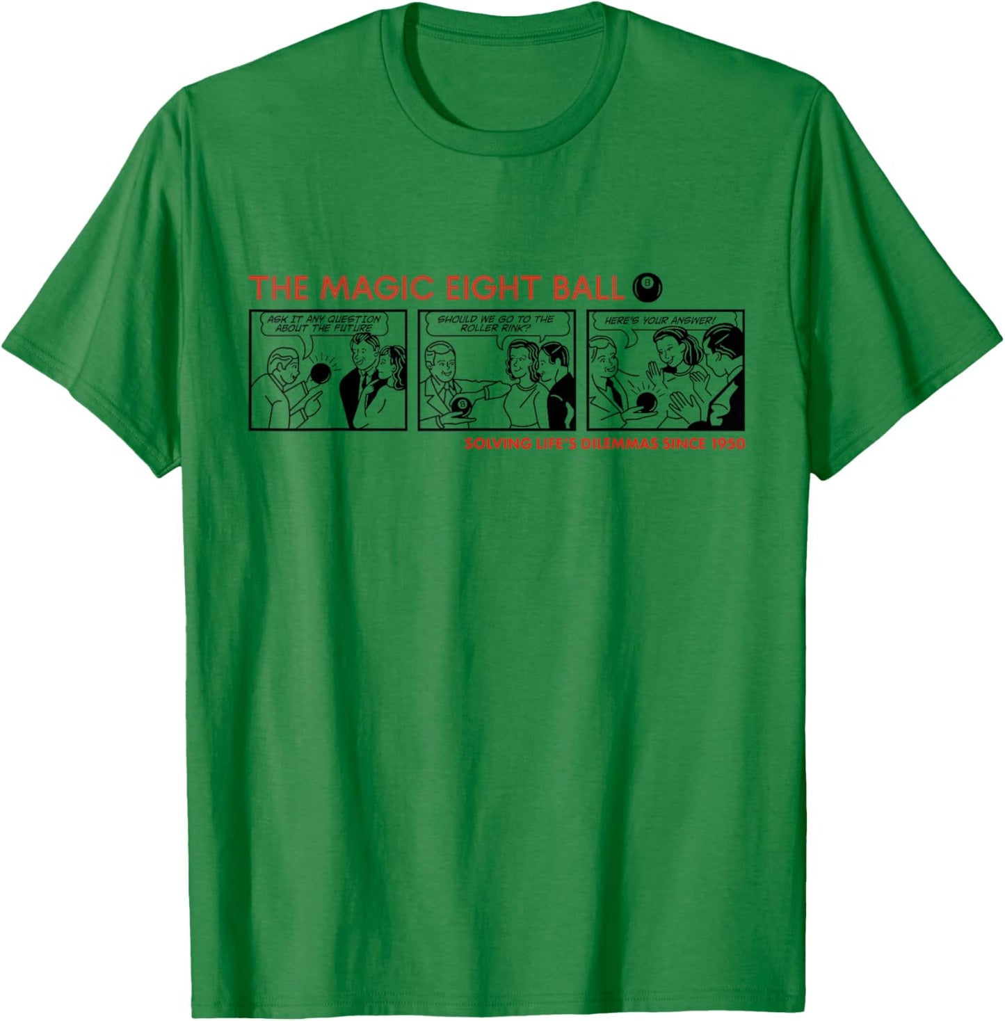 Magic 8 Ball Vintage Comic Panels T-Shirt - T-Shirt | Irish Green