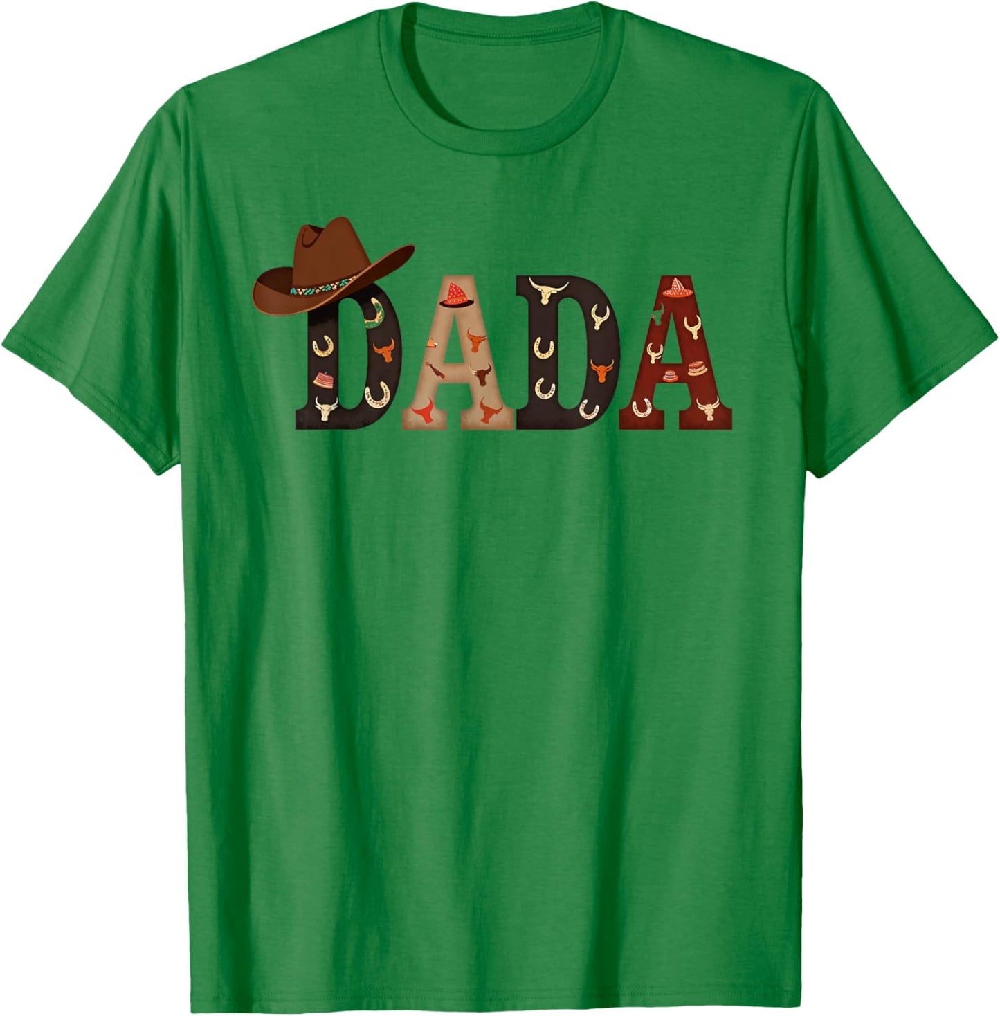 Dad And Mom Birthday Boy Dada Western Rodeo Family Matching T-Shirt - T-Shirt | Irish Green