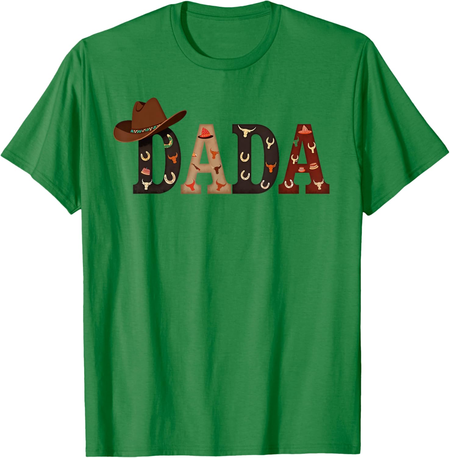 Dad And Mom Birthday Boy Dada Western Rodeo Family Matching T-Shirt - T-Shirt | Irish Green