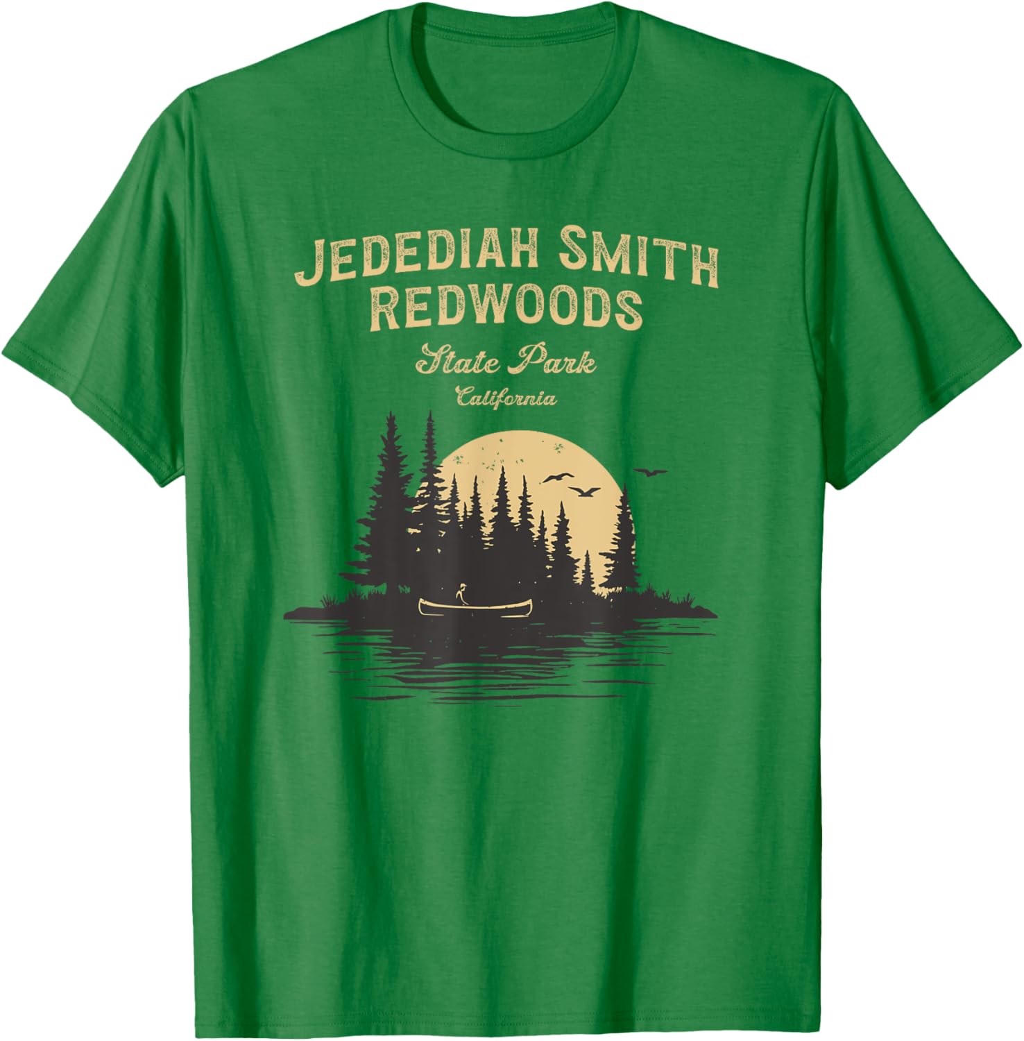Jedediah Smith Redwoods State Park California Lake River T-Shirt - T-Shirt | Irish Green