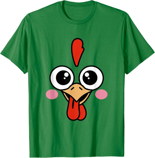 Funny Halloween Chicken Face Costume T-Shirt - T-Shirt | Irish Green