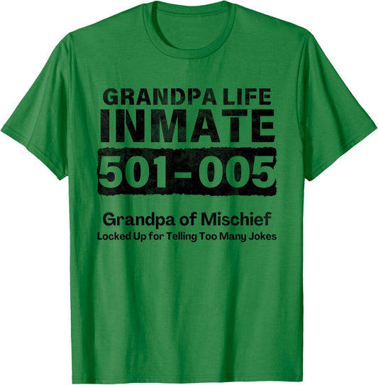 Grandpa Life Prisoner Inmate Funny Jail Halloween Costume T-Shirt - T-Shirt | Irish Green