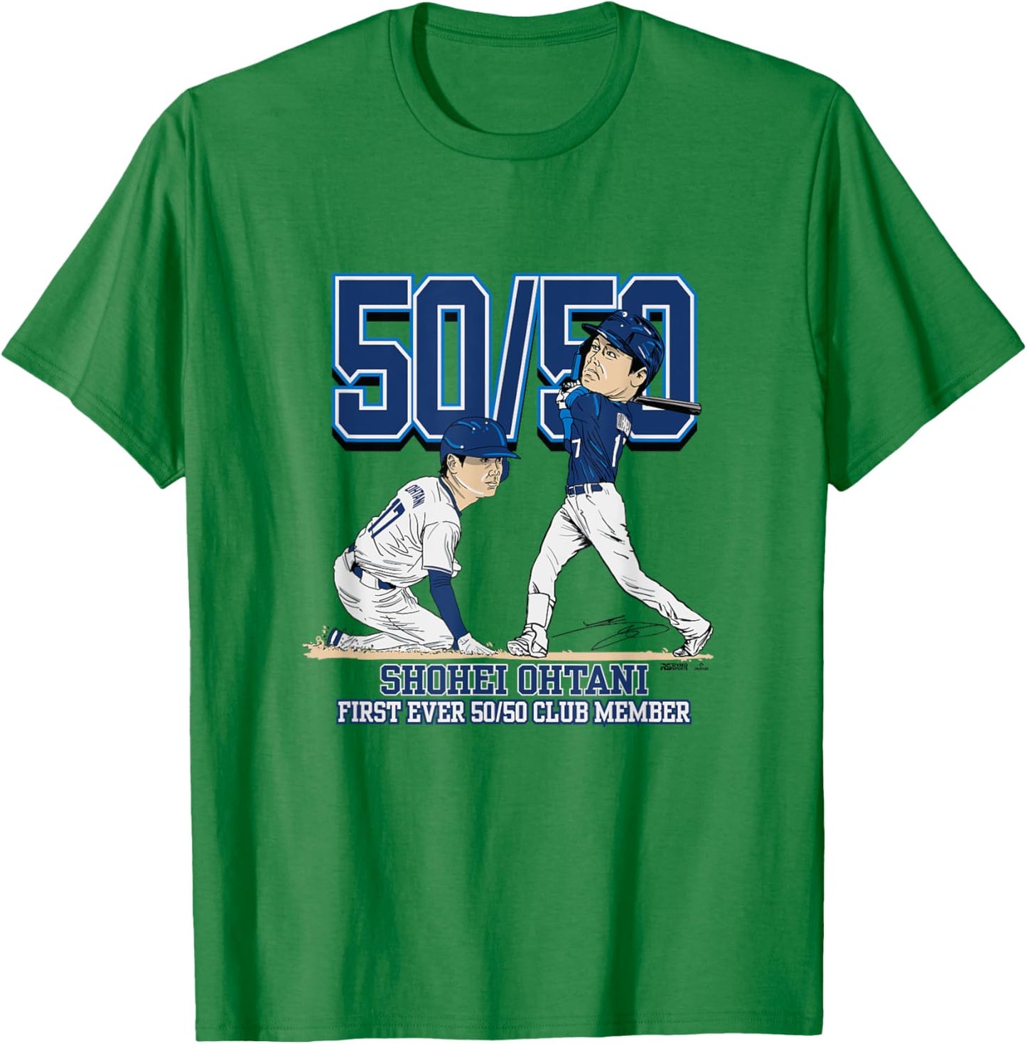 Shohei Ohtani Los Angeles 50/50 Club MLB Players T-Shirt - T-Shirt | Irish Green