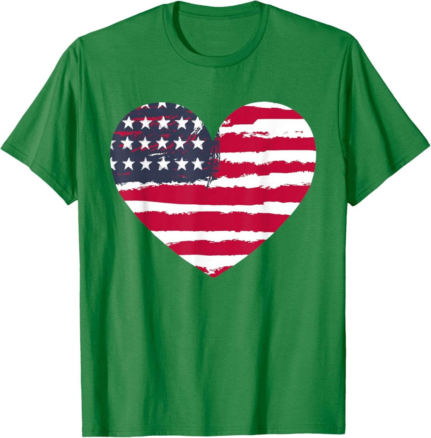 Girl American Flag Heart Cute 4th July Women Teen Patriotic T-Shirt - T-Shirt | Irish Green