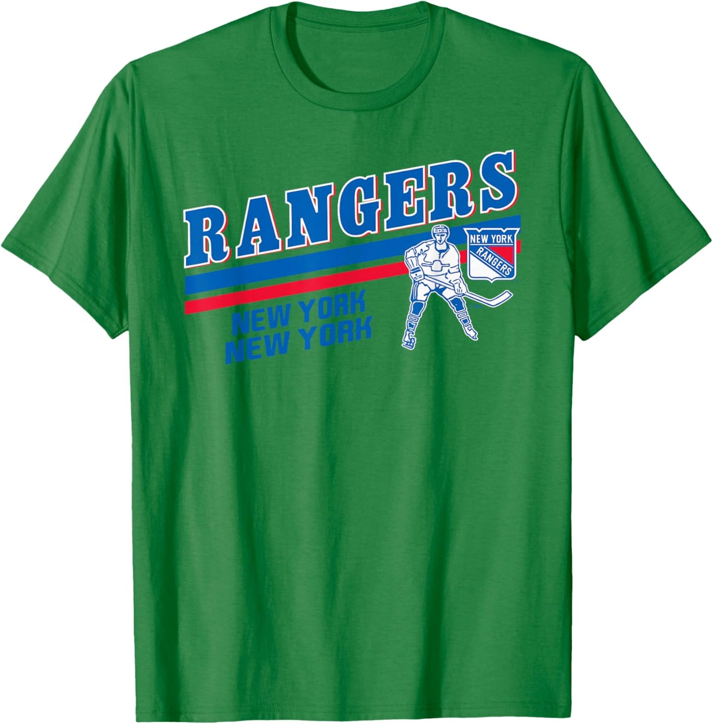 New York Rangers Officially Licensed Grey , Small, -Adults, NHL Fans, Short Sleeve, Modern, , Polyester T-Shirt - T-Shirt | Irish Green
