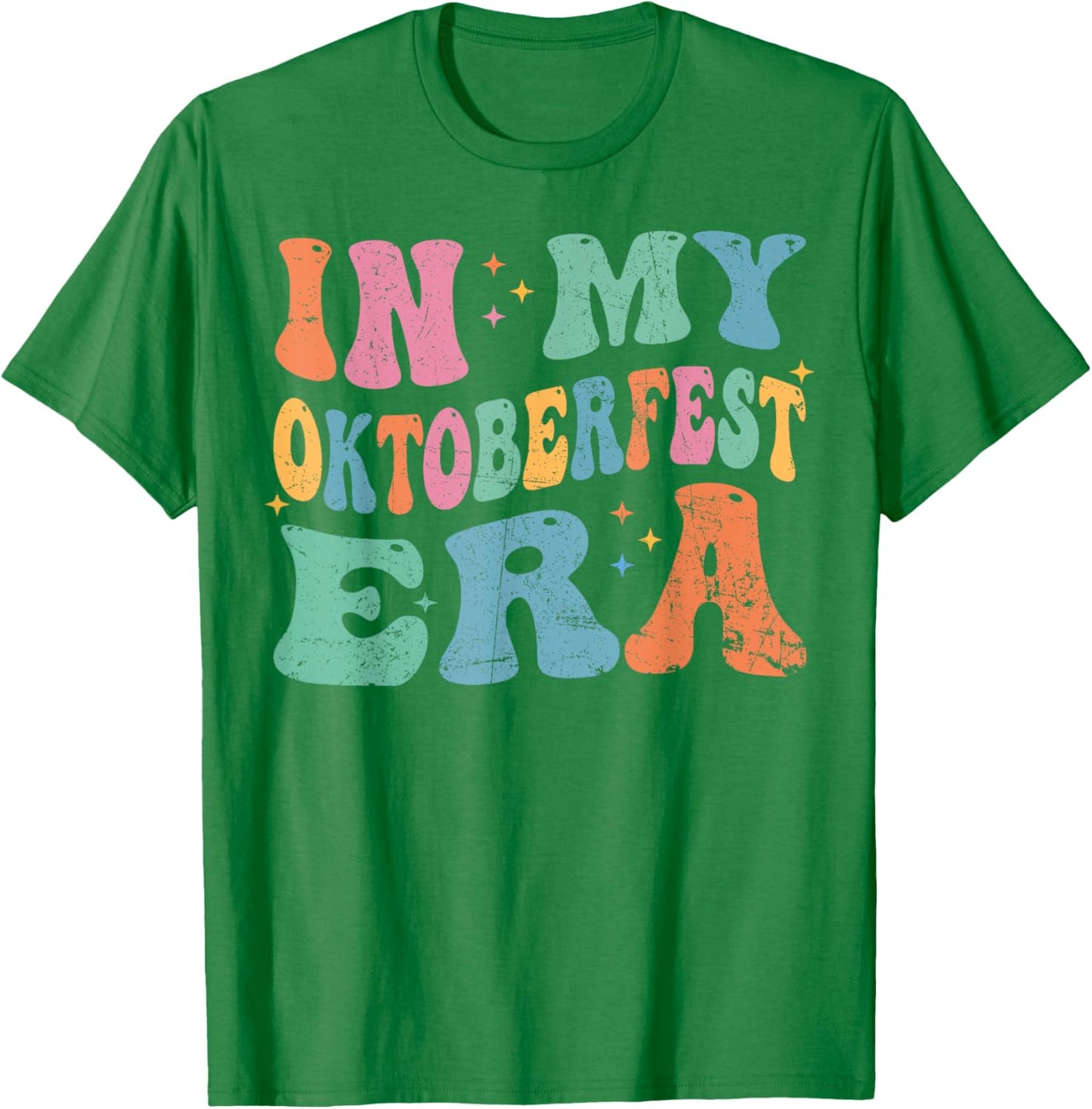 In My Oktoberfest Era Day Drinking Beer Love Retro Groovy T-Shirt - T-Shirt | Irish Green