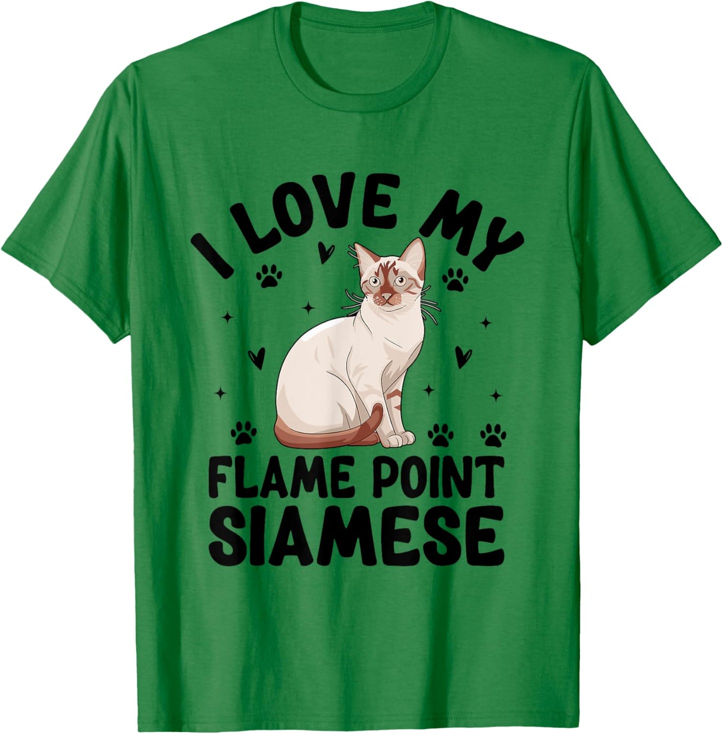 I Love My Flame Point Siamese Meezer T-Shirt - T-Shirt | Irish Green