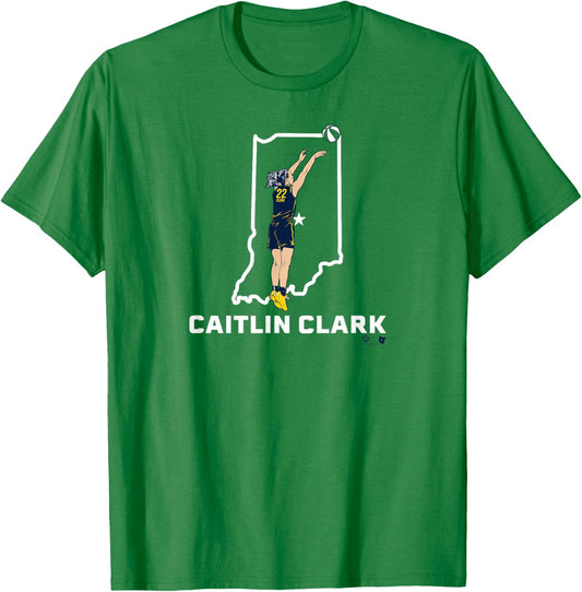 Caitlin Clark: State Star - Indiana Basketball T-Shirt - T-Shirt | Irish Green