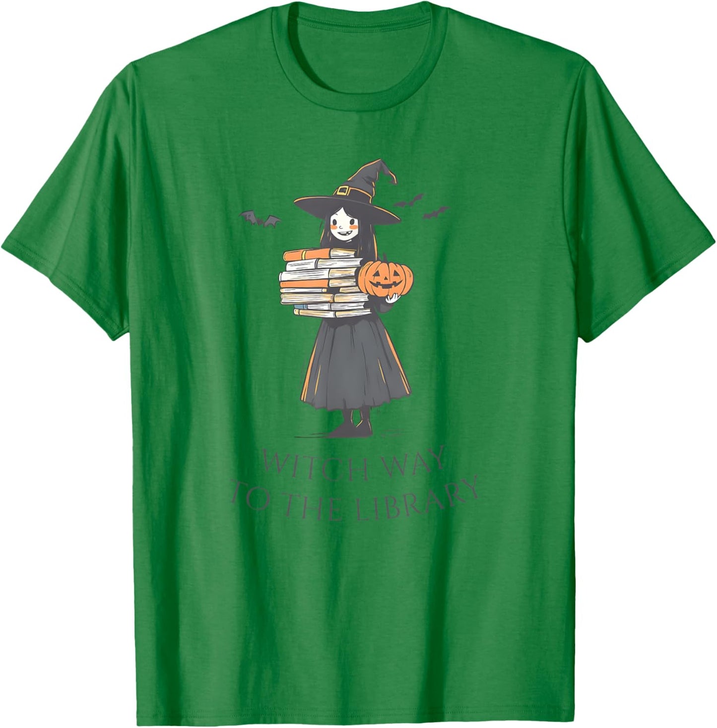 Witch Way To The Library, Halloween Librarian, Book Lover T-Shirt - T-Shirt | Irish Green