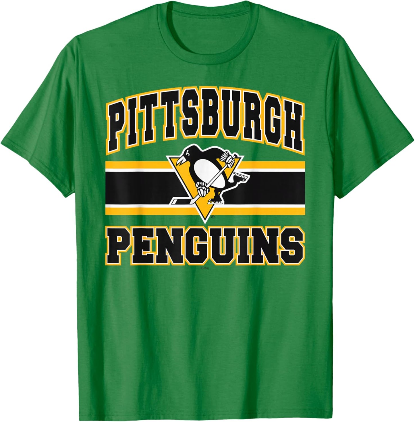 Pittsburgh Penguins Stripe Gray Officially Licensed T-Shirt - T-Shirt | Irish Green