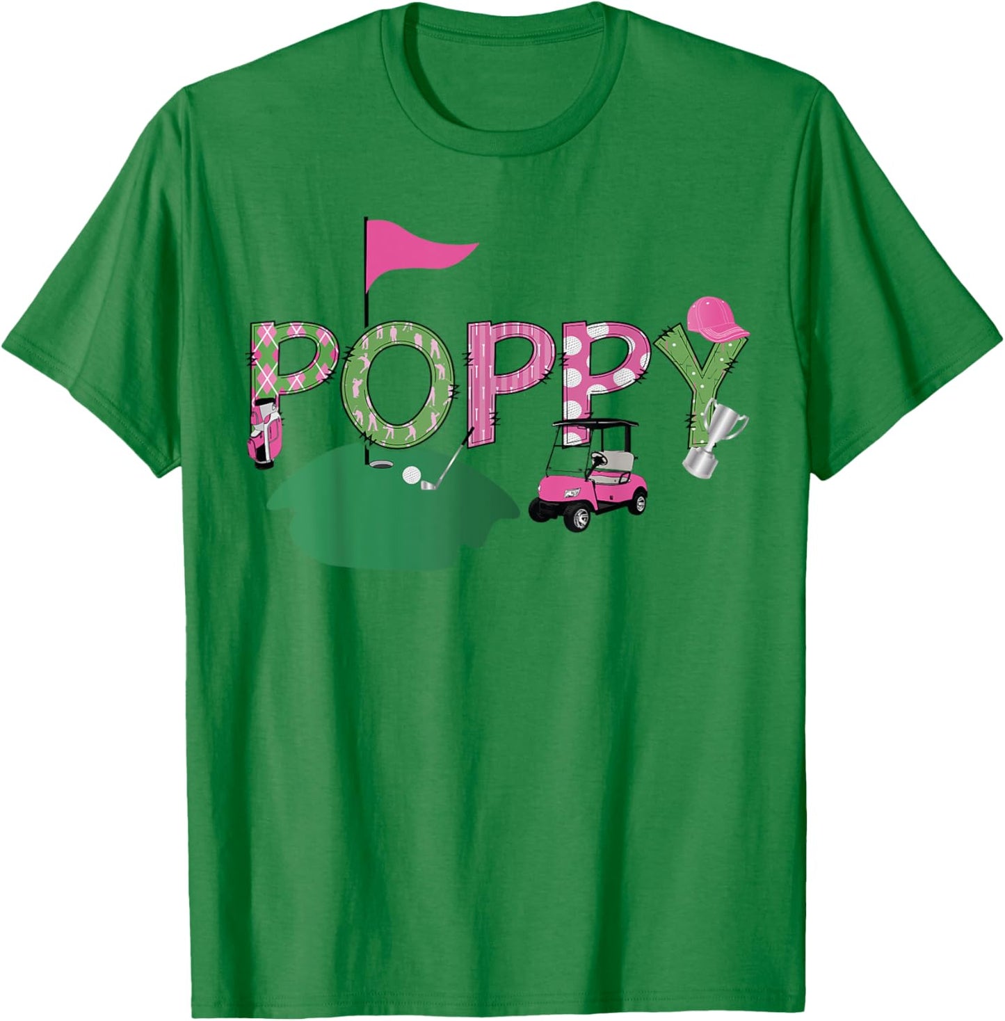 Golf Poppy Hole In One Golf 1St Birthday Party T-Shirt - T-Shirt | Irish Green