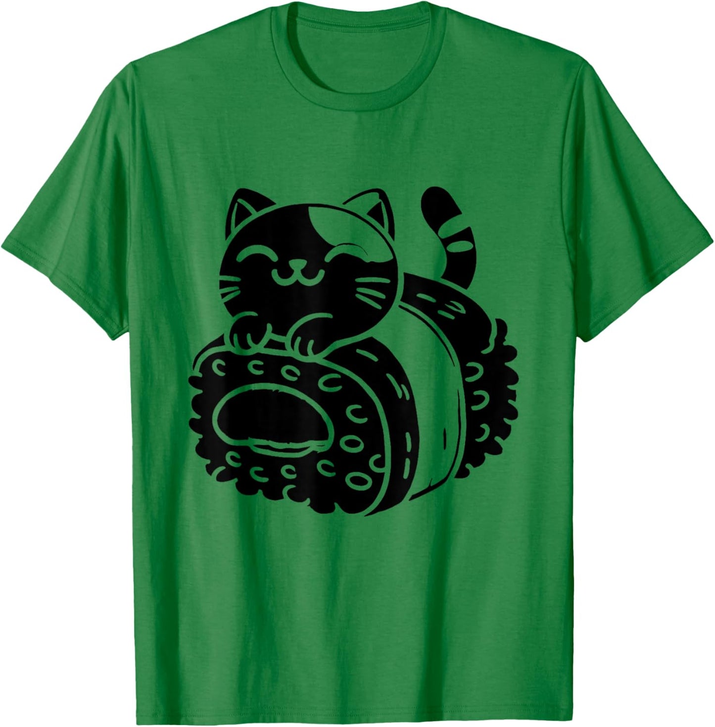 Kawaii Cat Musubi Hawaii Japanese Food Rice T-Shirt - T-Shirt | Irish Green