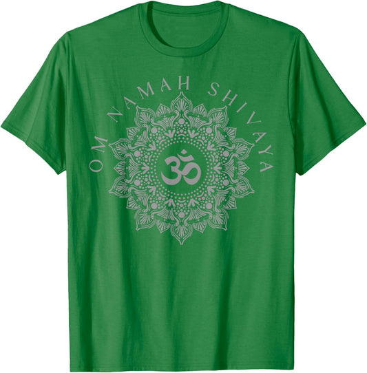Om Namah Shivaya Meditation Mantra Spiritual Chakra T-Shirt - T-Shirt | Irish Green