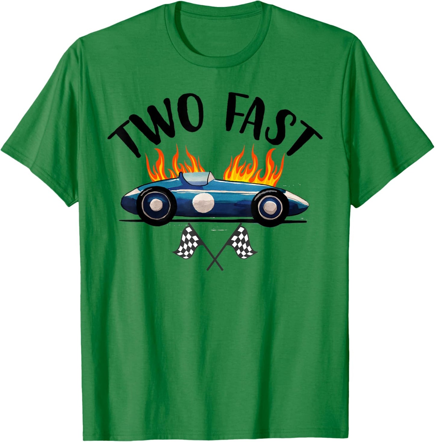 2nd Birthday Two Fast Race Car Second Bday Party Family T-Shirt - T-Shirt | Irish Green