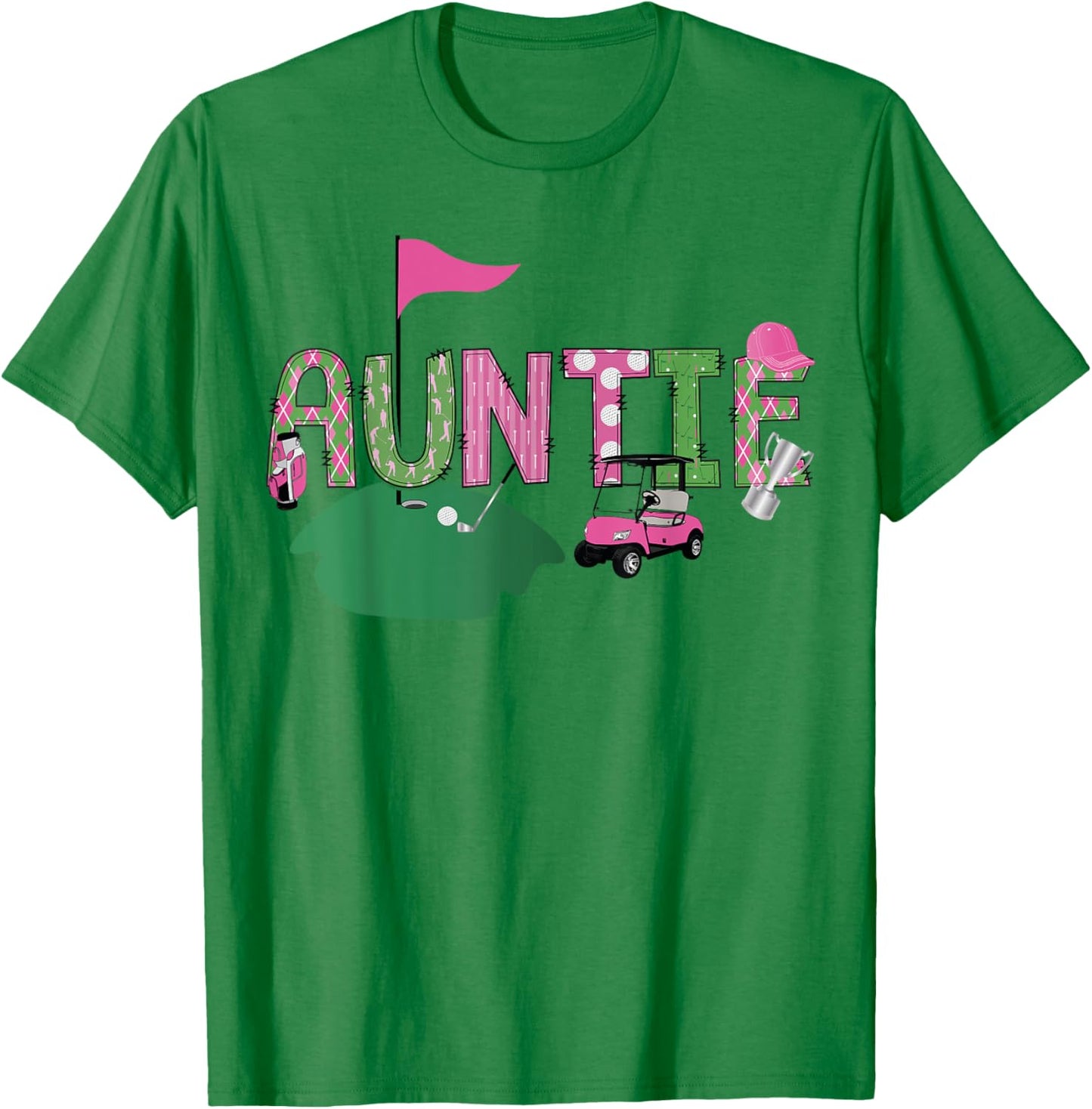 Golf Auntie Hole In One Golf 1St Birthday Party T-Shirt - T-Shirt | Irish Green