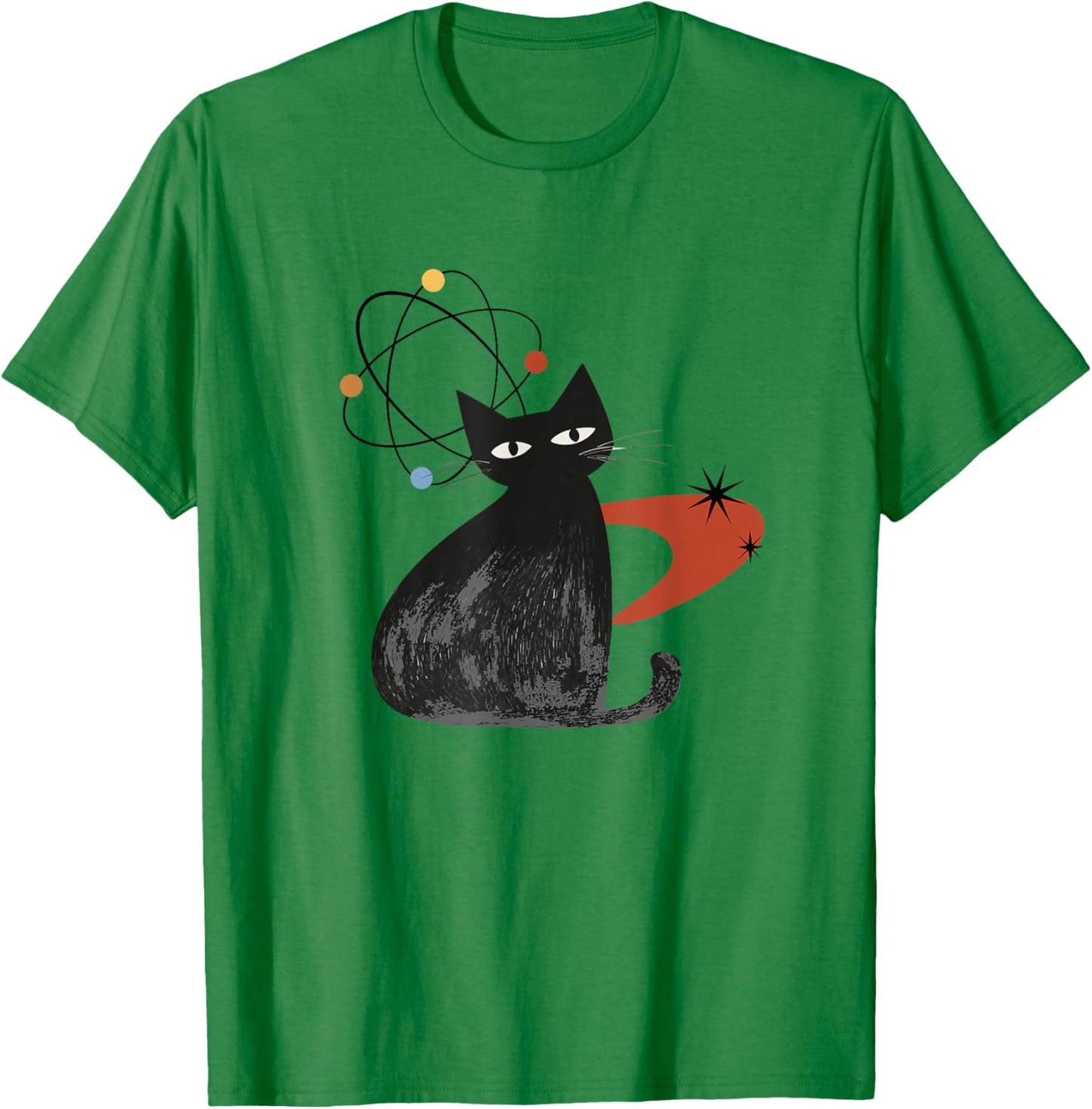 Cat Midcentury Mid Century Retro Atomic Age Space Modern T-Shirt - T-Shirt | Irish Green
