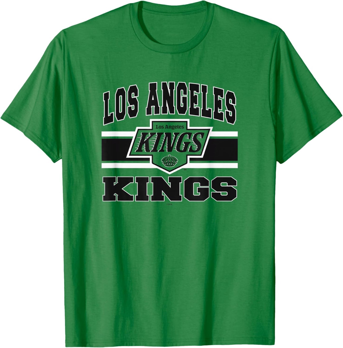 Los Angeles Kings Stripe Gray Officially Licensed T-Shirt - T-Shirt | Irish Green