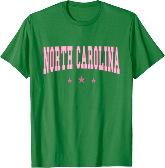 North Carolina - Varsity Pink - Throwback Design - Classic T-Shirt - T-Shirt | Irish Green
