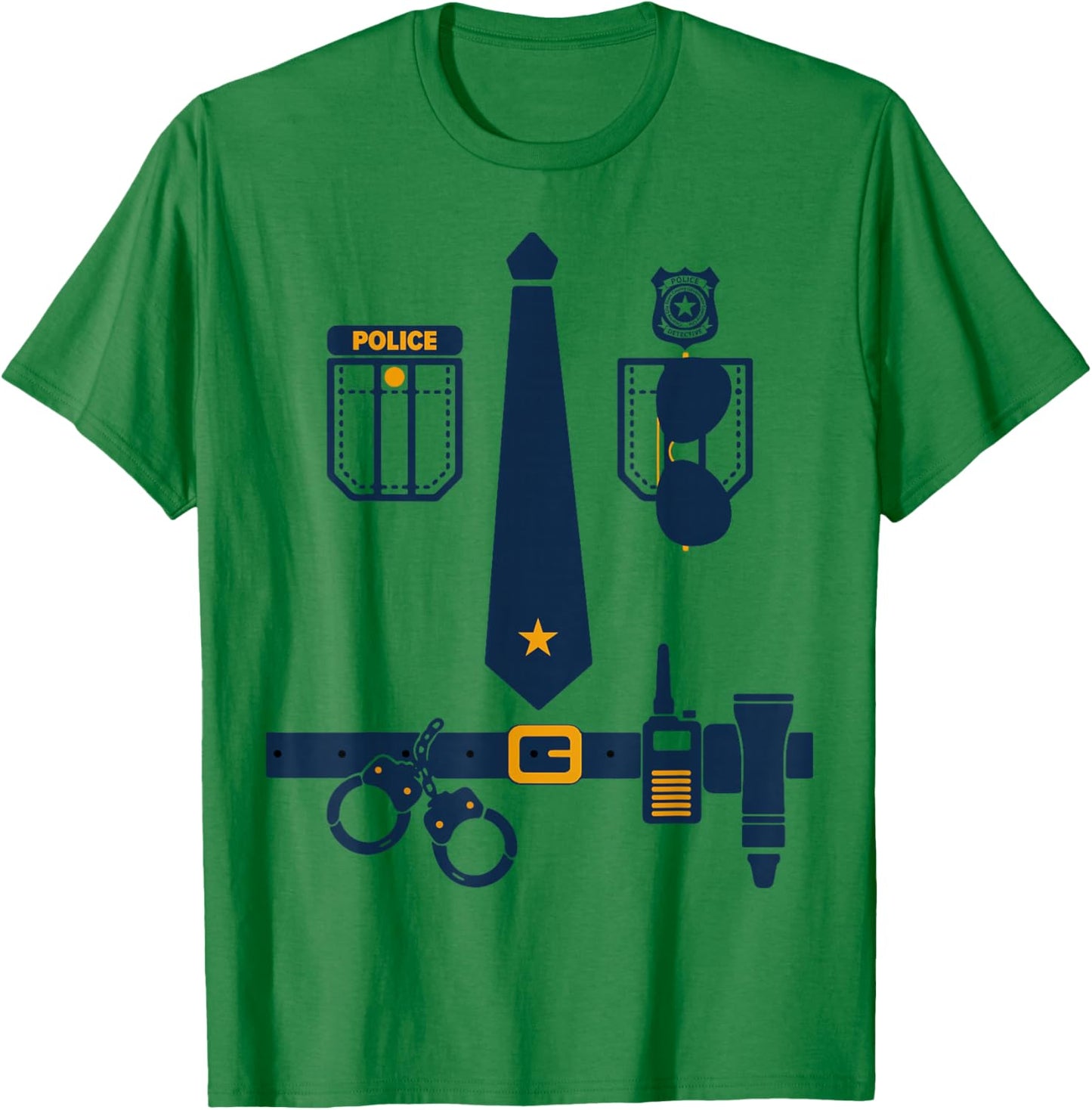 Police Costume Cop Uniform Officer Halloween Women Men Boys T-Shirt - T-Shirt | Irish Green
