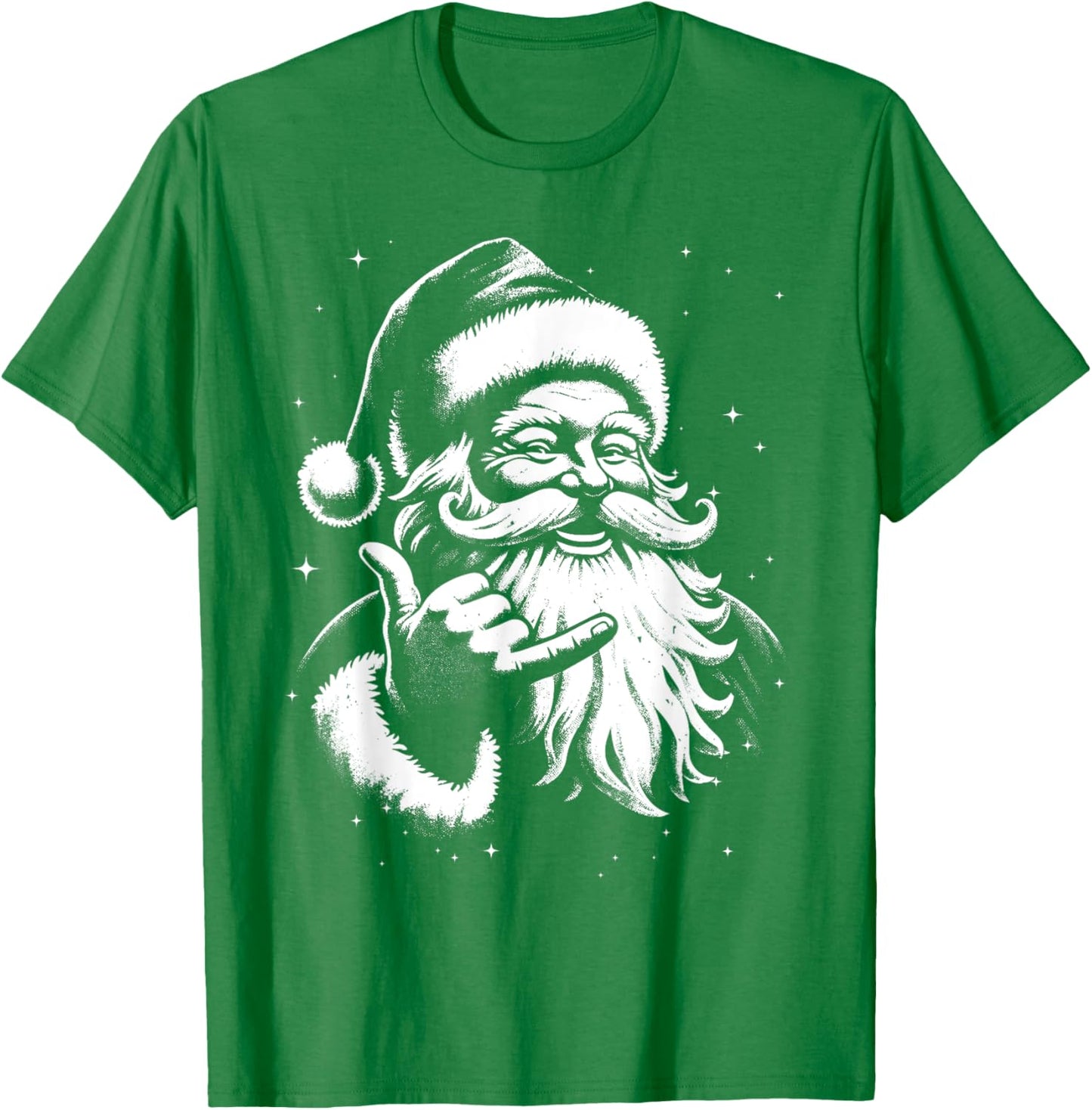 Retro Rad Christmas Mele Kalikimaka Santa Shaka Hawaii Surf T-Shirt - T-Shirt | Irish Green