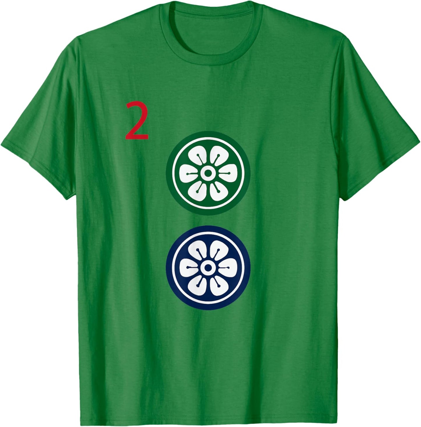 Chinese Mah Jong Dots Pinzu Two Tile Mahjong Costume T-Shirt - T-Shirt | Irish Green